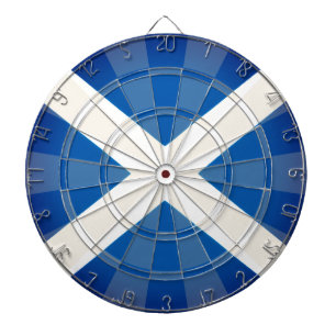 Classic SCOTLAND Blue & White Scottish Flag Design Dartboard