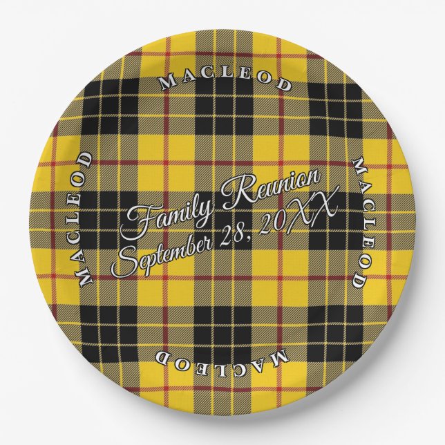 Classic Scots Clan MacLeod of Lewis Tartan Event Paper Plate (Front)