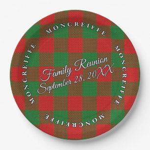 Classic Scots Clan Moncreiffe Tartan Event Paper Plate