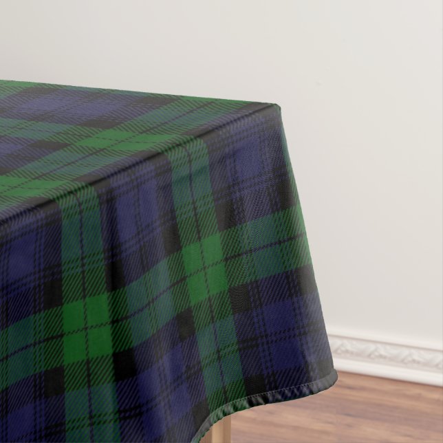 Classic Scottish Black Watch Tartan Plaid Tablecloth (In Situ)
