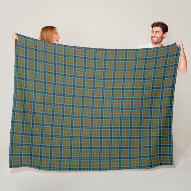 Classic Scottish Clan Thompson Tartan Plaid Fleece Blanket (In Situ)