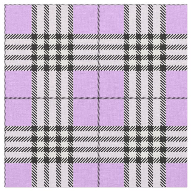 Classic Scottish Tartan Pattern Purple Fabric (Close Up)