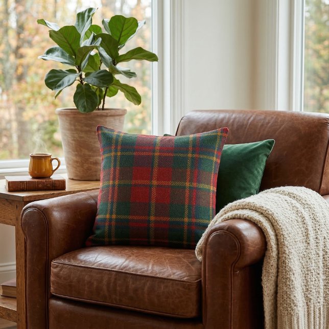 Classic Scottish Tartan Plaid Throw Pillow (Creator Uploaded)