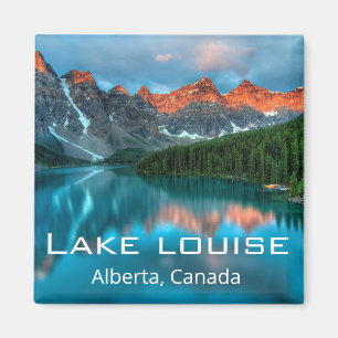 classic script,alberta canada ,lake louise,photo magnet