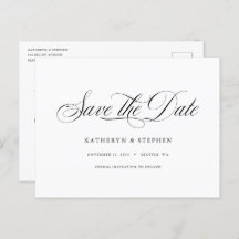 Classic Script Calligraphy Elegant Save The Date