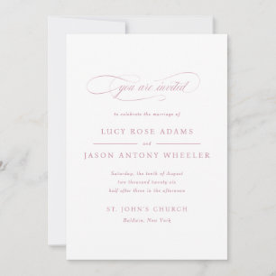 Classic Script Elegance Wedding Invitation