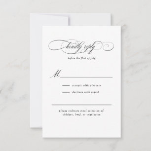 Classic Script Elegance Wedding RSVP Card