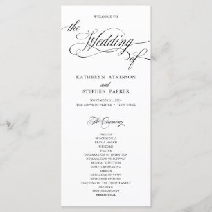 Classic Script Elegant Wedding Ceremony Program