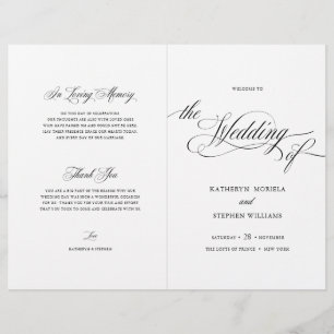 Classic Script Elegant Wedding Program Booklet