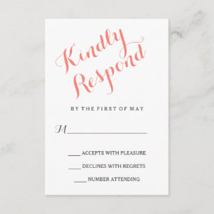 Classic Script Elegant Wedding RSVP Card