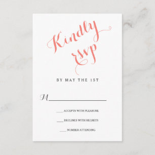 Classic Script Elegant Wedding RSVP Card