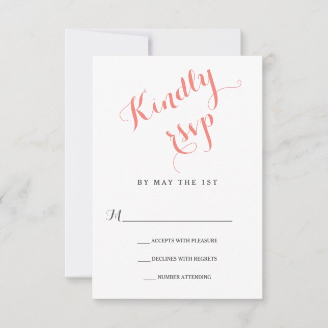 Classic Script | Elegant Wedding RSVP Card (Front)