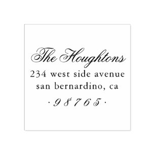Classic Script Family Name Return Address Rubber Stamp