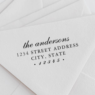 Classic Script Family Name Return Address Self-inking Stamp