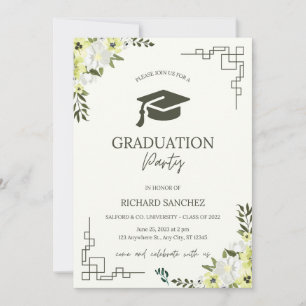 Classic Script Gold Photo Graduation Invitation
