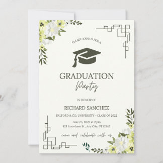 Classic Script Gold Photo Graduation Invitation