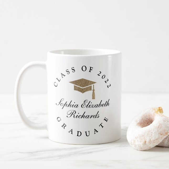 Classic Script Graduation Coffee Mug (With Donut)