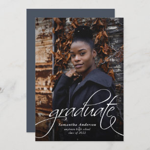 Classic Script Graduation Party Invitation