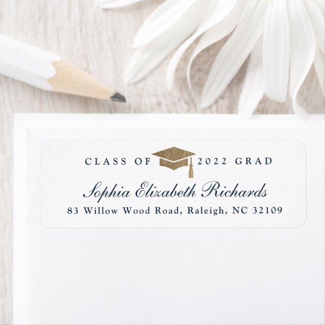 Classic Script Graduation Return Address Label (Insitu)