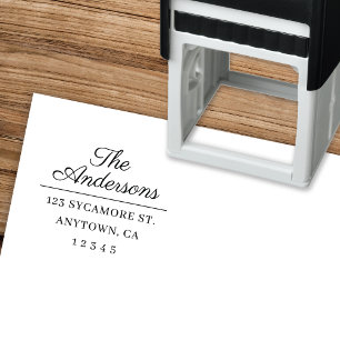 Classic Script Name Return Address Self-inking Stamp