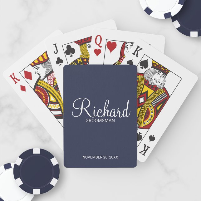 Classic Script Personalized Groomsmen Playing Card (Creator Uploaded)