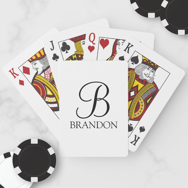 Classic Script Personalized Monogram and Name  Playing Cards (Creator Uploaded)
