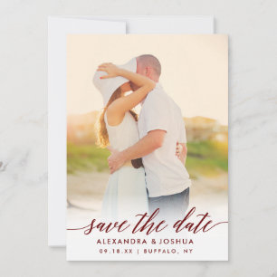 Classic Script Photo Save the Date Portrait