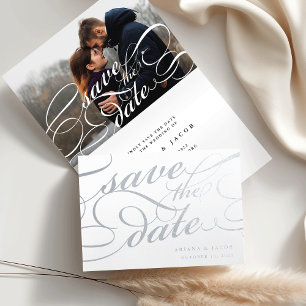 Classic Script Save the Date Foil Card