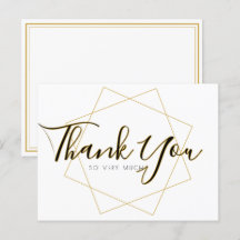 Classic Script Thank You Card