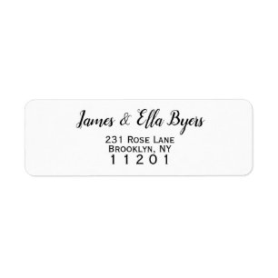 Classic Script Typography Return Address Label
