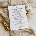 Classic Script Wedding Itinerary - Hotel Bag Program<br><div class="desc">Welcome your guest with this lovely letter - great for hotel gift bags for for out of town guests!</div>