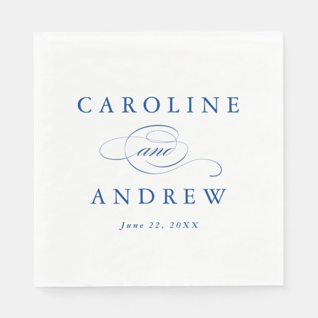 Classic Script Wedding  Napkin (Front)
