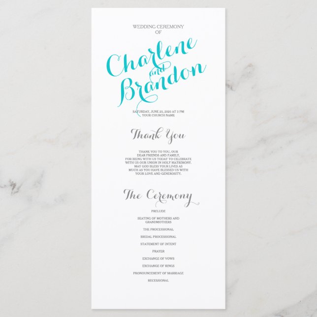 Classic Script | Wedding Program (Front)
