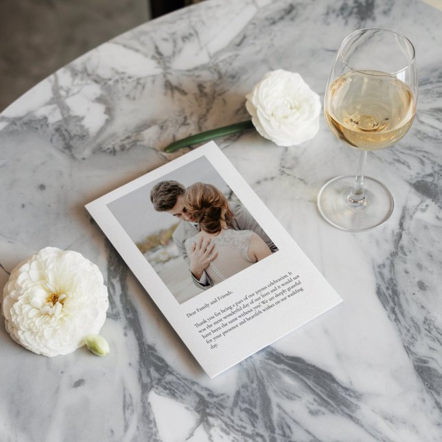 Classic Script Wedding Thank You Card with Custom  (Creator Uploaded)