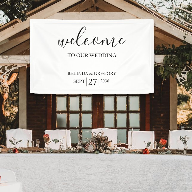 Classic Script Welcome Wedding Hanging Sign  (Classic Script Welcome Wedding Hanging Sign)