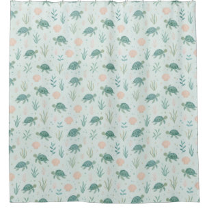 Classic Sea Turtle Pattern with Ocean Plants