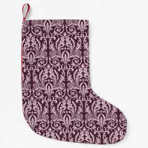 Classic seamless damask wallpaper. small christmas stocking
