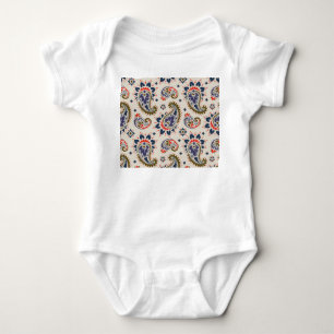 Classic seamless paisley pattern design. baby bodysuit
