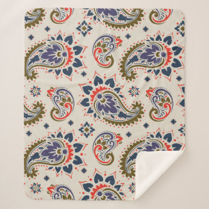 Classic seamless paisley pattern design. sherpa blanket