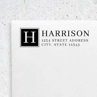Classic Serif Monogram Business Return Address Self-inking Stamp