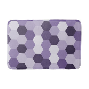 Classic Shades of Lavendar Hexagonal Geometric Bath Mat