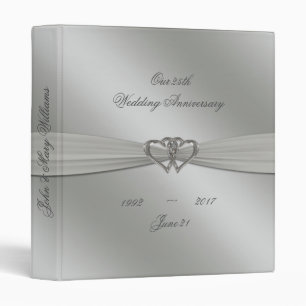 Classic Silver 25th Wedding Anniversary 1" Binder