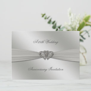 Classic Silver 25th Wedding Anniversary 5x7 Invite