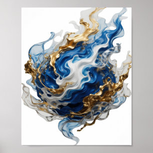 Classic Silver ABSTRACT ART Design Poster
