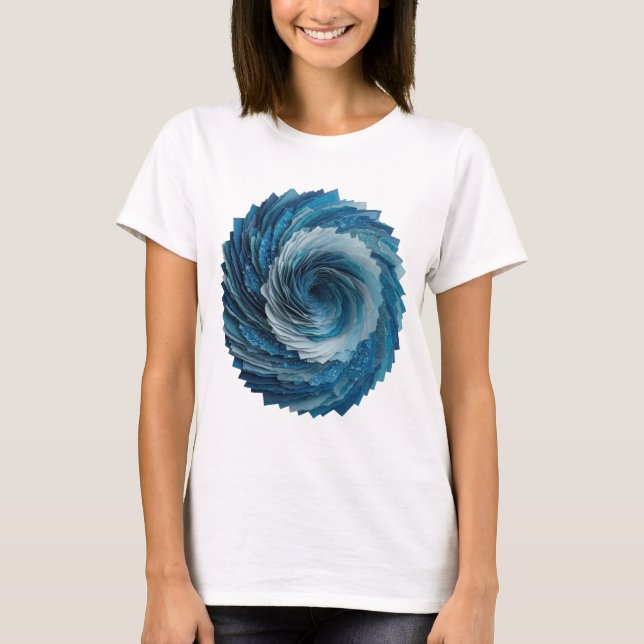 Classic Silver BLUE ROSE Quote Design T-Shirt (Front)