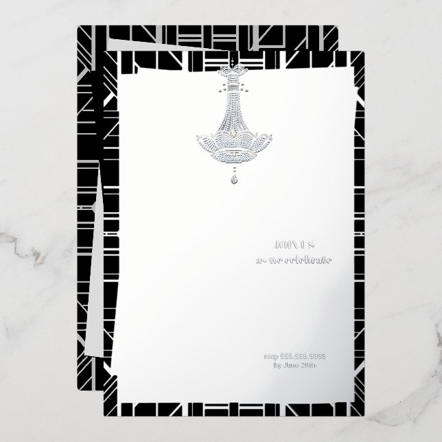 Classic SILVER Gatsby Flapper Bridal Shower (Front/Back)