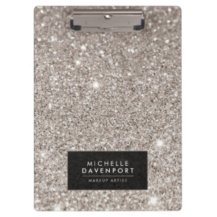 Classic Silver Glitter Personalized Clipboard