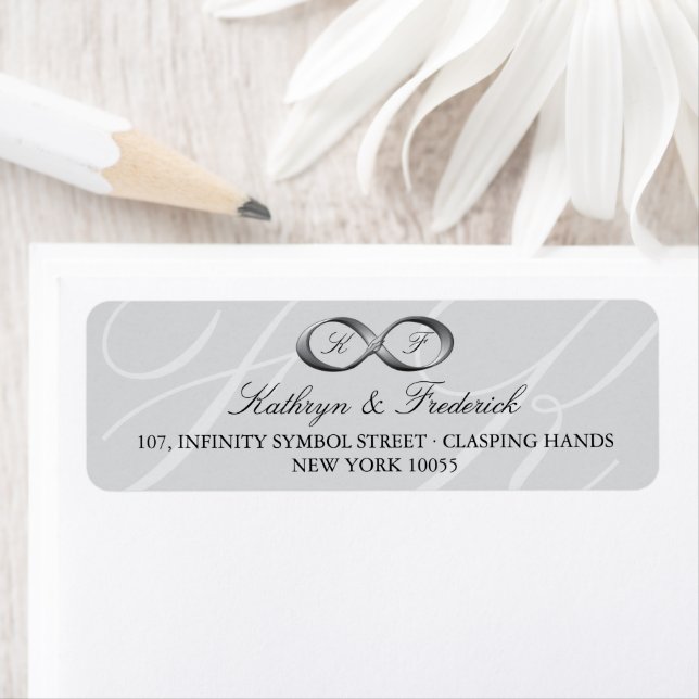 Classic Silver Infinity Hand Clasp Wedding Address (Insitu)