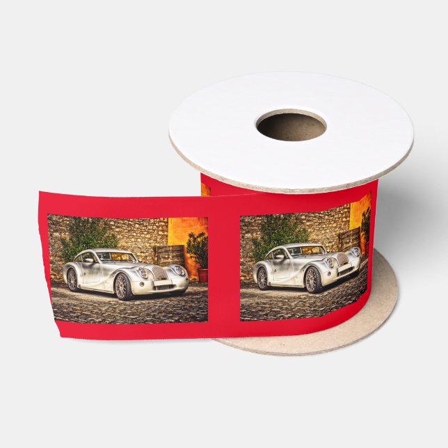 Classic Silver Sports Car Satin Ribbon (Spool)