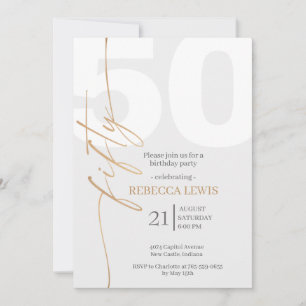 Classic Simple 50th Modern Adult Birthday Invitation